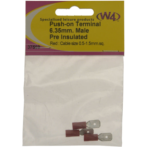 W4 Push On Terminal M 635 Red (3) 37569 W4 - UK Camping And Leisure