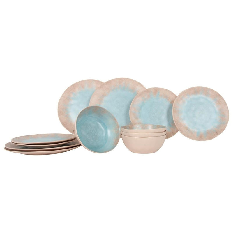 Gimex Stone Line Tableware Beige 12 Pieces Gimex - UK Camping And Leisure