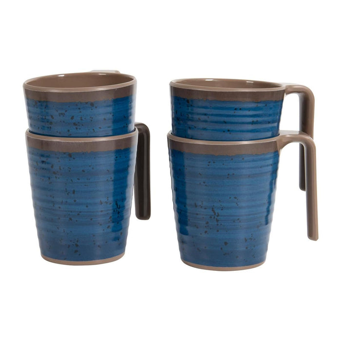 Bo-Camp Mug Halo L Melamine 4 Pieces Blue Bo-Camp - UK Camping And Leisure