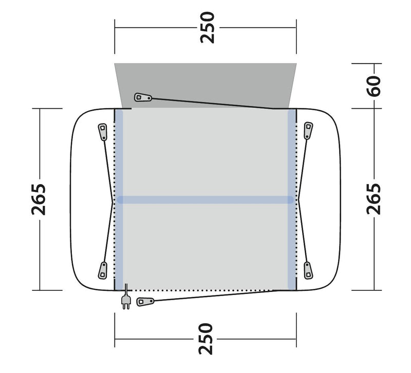 Outwell Crossville 250SA Air Drive-Away Campervan Air Awning 175-200cm