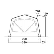 Outwell Jones M PowerAir Driveaway Awning Campervan 175-200cm Low - View 19