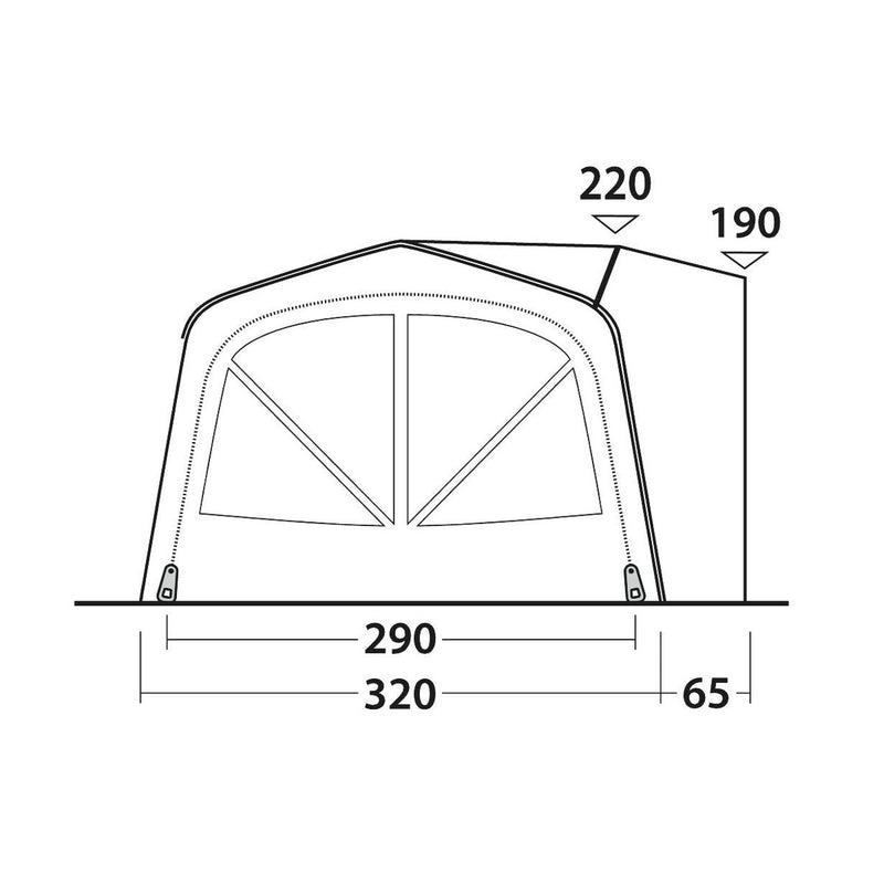 Outwell Jones M PowerAir Driveaway Awning Campervan 175-200cm Low - View 19