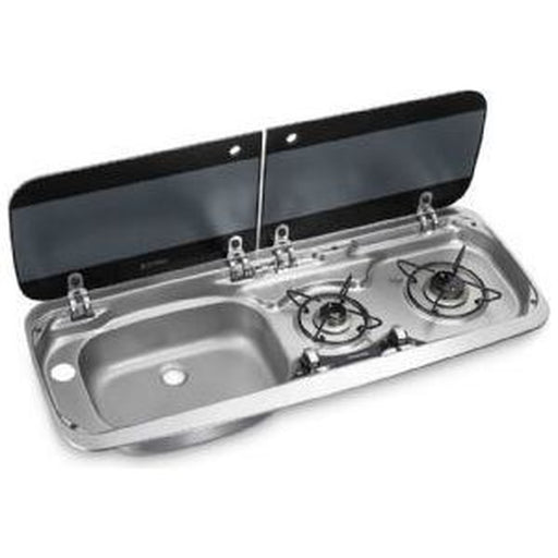 Smev 9222 Combi Lh Sink & Lid 1" Straight Waste 9600037325 UK Camping And Leisure - UK Camping And Leisure