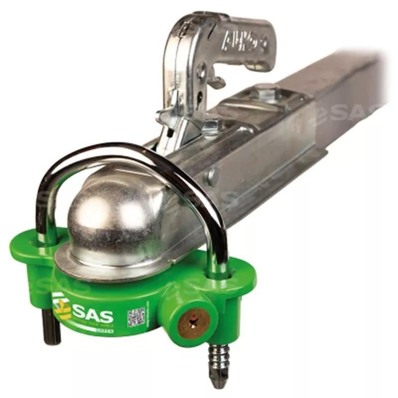 SAS Green Hitchlock Caravan Trailer Universal Hitch Coupling Tow Ball Lock Security SAS - UK Camping And Leisure