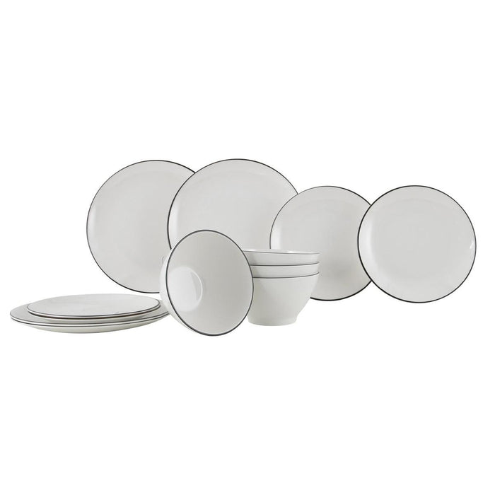 Gimex Linea Line Tableware Black 12 Pieces Gimex - UK Camping And Leisure