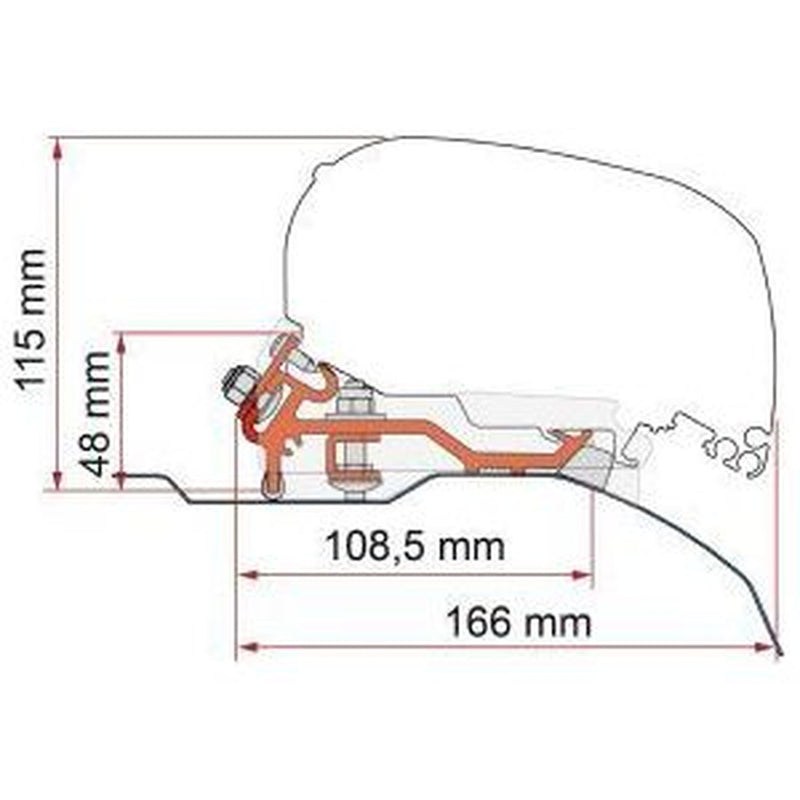 Fiamma F80/F65 Adapter Ducato H2 - L4 >06 98655Z148 Fiamma - UK Camping And Leisure