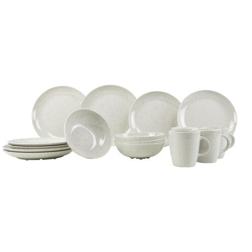 Gimex Solid Line Tableware Granite Beige 16 Pieces Gimex - UK Camping And Leisure