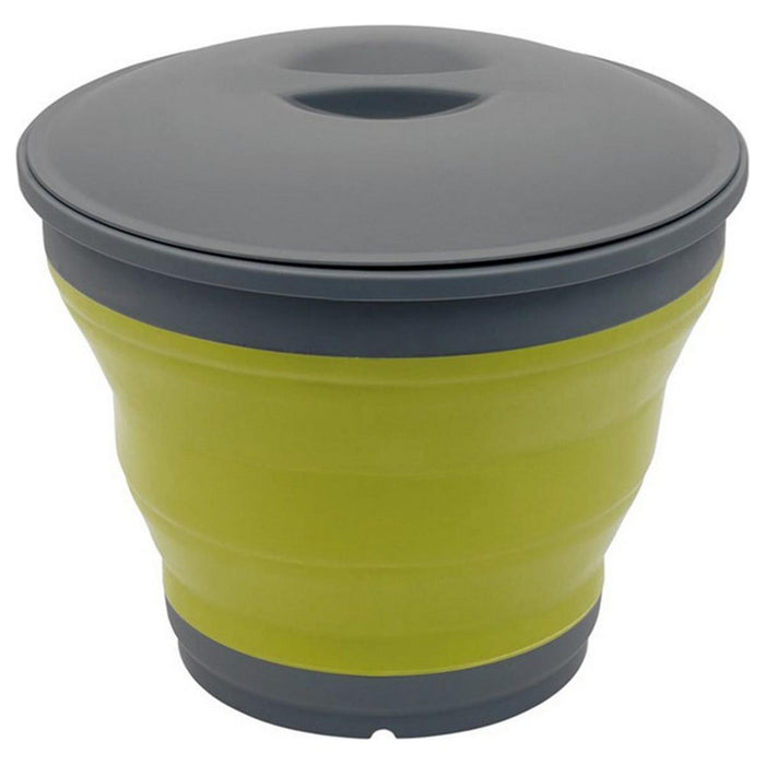 Collaps Bucket with Lid Green: Compact and Collapsible Camping Bucket with Lid Outwell - UK Camping And Leisure