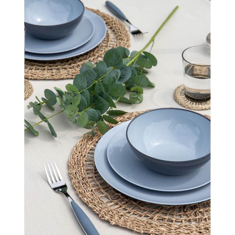 Gimex Vivid Line Tableware Blue 12 Pieces Gimex - UK Camping And Leisure