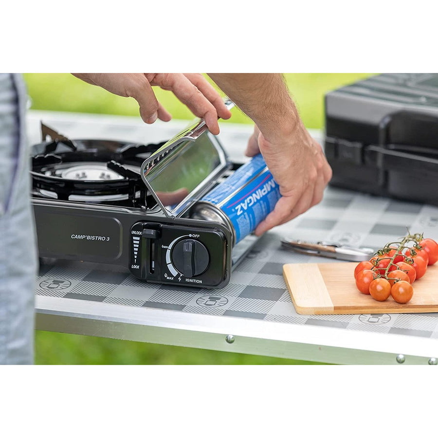 Campingaz Bistro 3 Grey Camping gas stove with Griddle Campingaz - UK Camping And Leisure