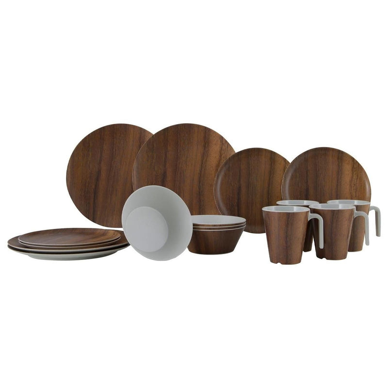 Gimex Nature Line Tableware Wood 16 Pieces Gimex - UK Camping And Leisure