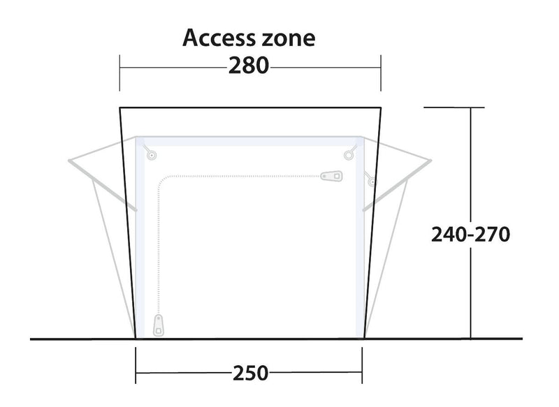 Outwell Tall Connection Crossville 250SA Access zone 240 - 270 cm