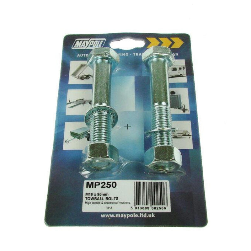M16 NUTS BOLTS X 90mm & SHAKEPROOF WASHERS (PAIR) DP