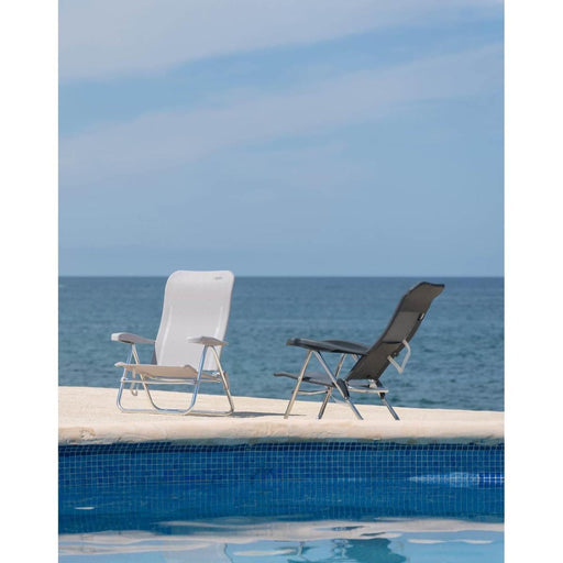 Crespo Beach Chair AL/223 Dark Grey Crespo - UK Camping And Leisure