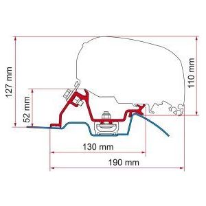 Fiamma F80/F65 Adapter Kit Mercedes Sprinter Roof Rail 98655-772 Fiamma - UK Camping And Leisure