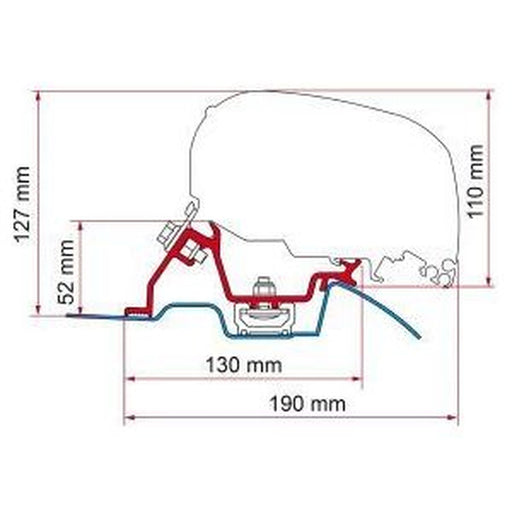Fiamma F80/F65 Adapter Kit Mercedes Sprinter Roof Rail 98655-772 Fiamma - UK Camping And Leisure