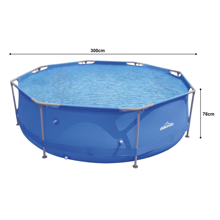 Dellonda Steel Frame Round Swimming Pool & Filter Pump 10ft - Blue DL19 Dellonda - UK Camping And Leisure