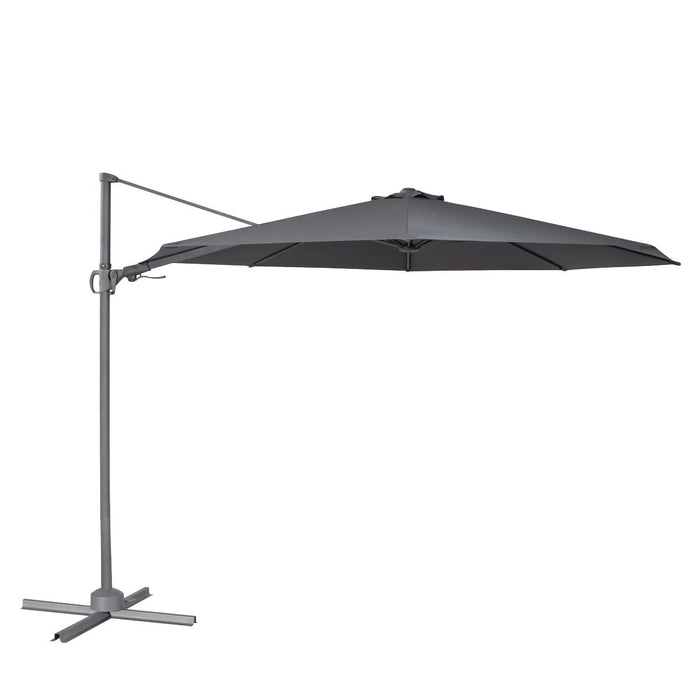 Dellonda Cantilever Parasol with 360 Rotation, Tilt & Cover 3m - Grey Dellonda - UK Camping And Leisure