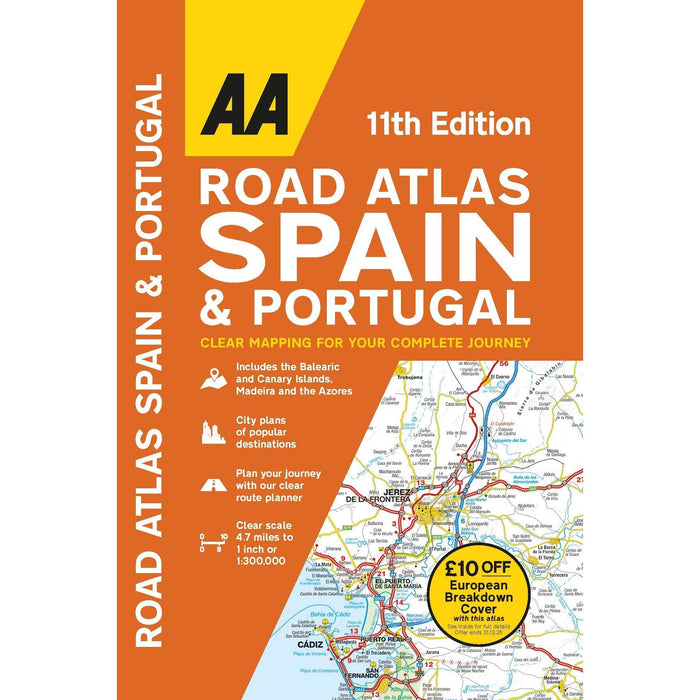 AA Road Atlas Spain & Portugal (11Th Edition) 9780749583446 AA - UK Camping And Leisure