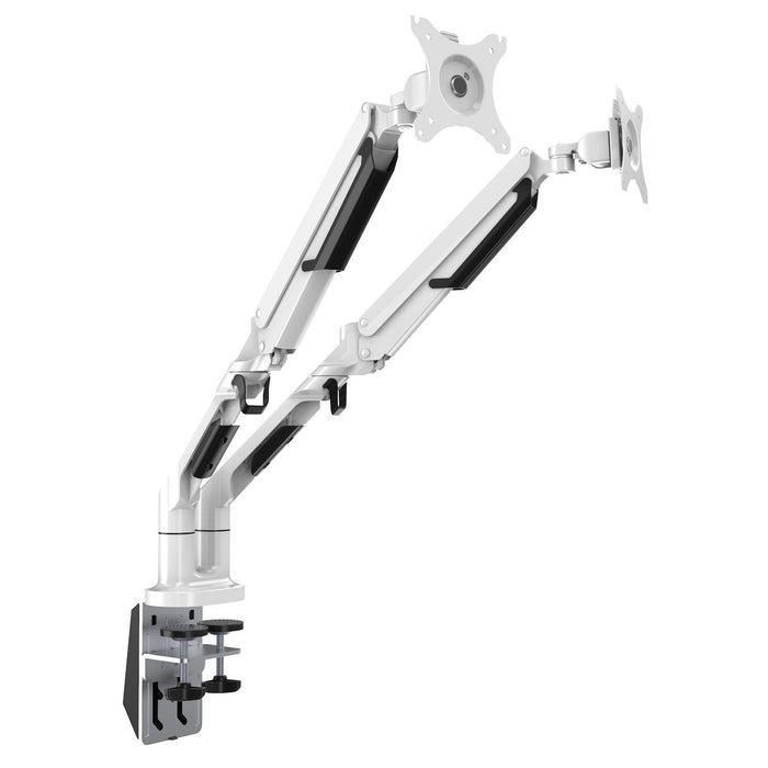 Dellonda Adjustable Double Monitor Arm with 360 Rotation - White DH27 Dellonda - UK Camping And Leisure