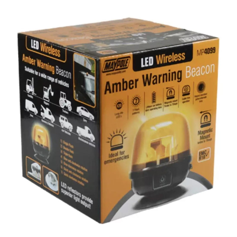 Wireless Rechargeable LED Amber Warning Beacon Light 12/24V, IP67 - MP4099 - View 5