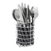 Bo-Camp Cutlery Set with Basket 24 Pieces 6 Persons Grey Bo-Camp - UK Camping And Leisure