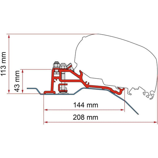 Fiamma F80 Adapter Kit for Fiat Ducato H2 Skyroof (98655Z139) Fiamma - UK Camping And Leisure