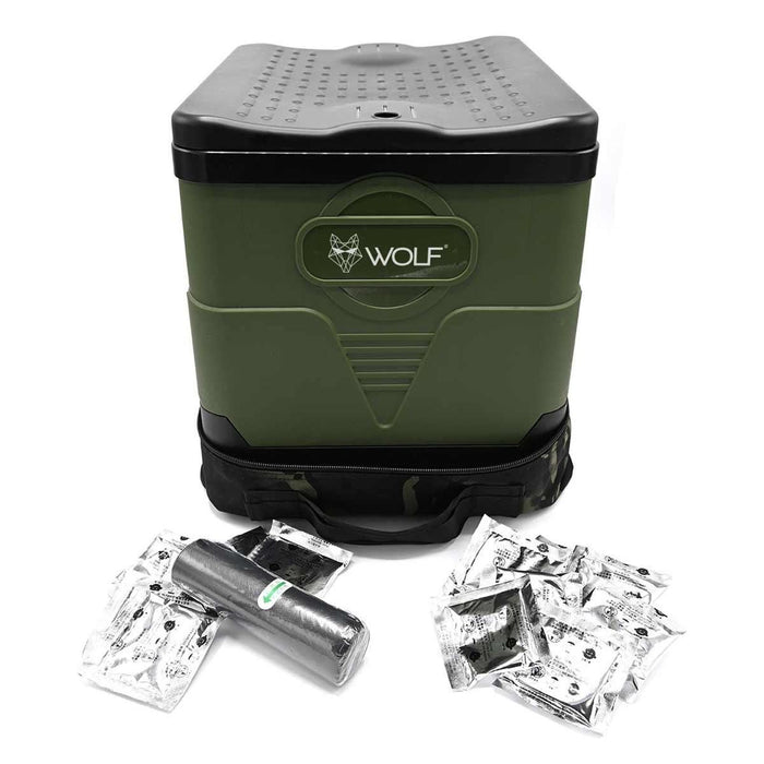 Wolf Outdoors Collapsable Toilet with Waste Bags and Odour Sachets Wolf Outdoors - UK Camping And Leisure