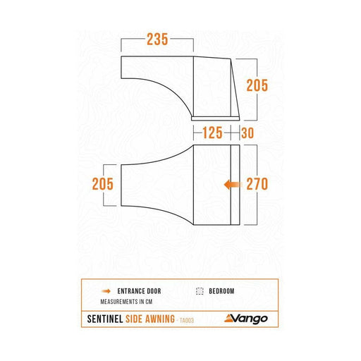 Vango Sentinel Side Awning - TA003 Tent Awning Deep Blue Vango - UK Camping And Leisure