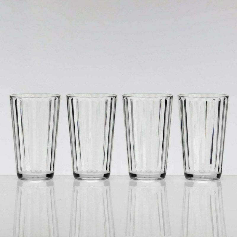 4Pk Crystal Line Clear Tall Tumbler 500Ml SP2017 Flamefield - UK Camping And Leisure