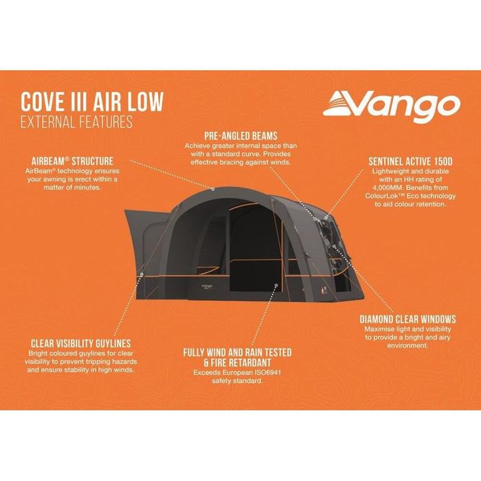 Vango Cove III Air Low Drive Away Awning  (180 - 210cm) Campervan