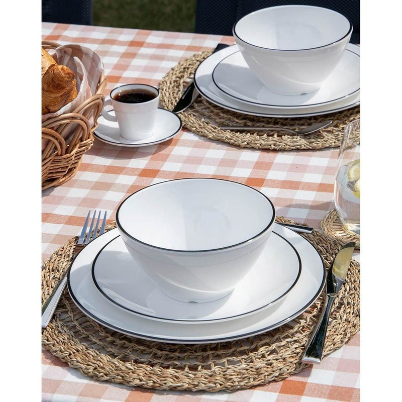 Gimex Linea Line Tableware Black 12 Pieces Gimex - UK Camping And Leisure