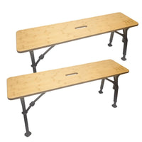Olpro Folding Bamboo Bench Set of Two - 200kg Capacity