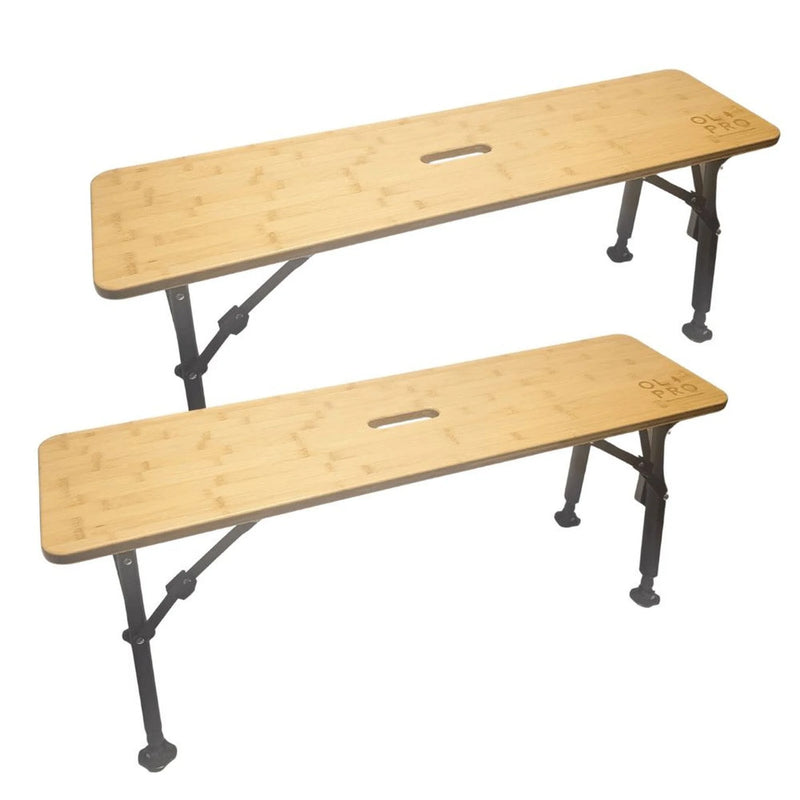 Olpro Folding Bamboo Bench Set of Two - 200kg Capacity