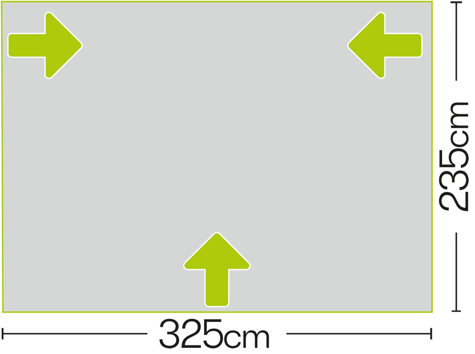 Quest Falcon Pro 325 Poled Porch Caravan Awning Grey Quest Leisure - UK Camping And Leisure