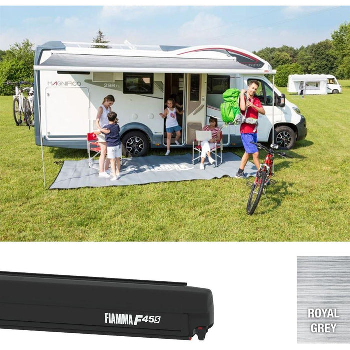 Fiamma F45s 325 Awning Deep Black Royal Grey Fiamma - UK Camping And Leisure