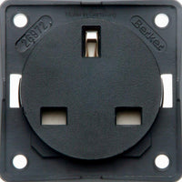 Berker 13A 250VAC 3-Pin Socket Outlet in Black Matt Finish
