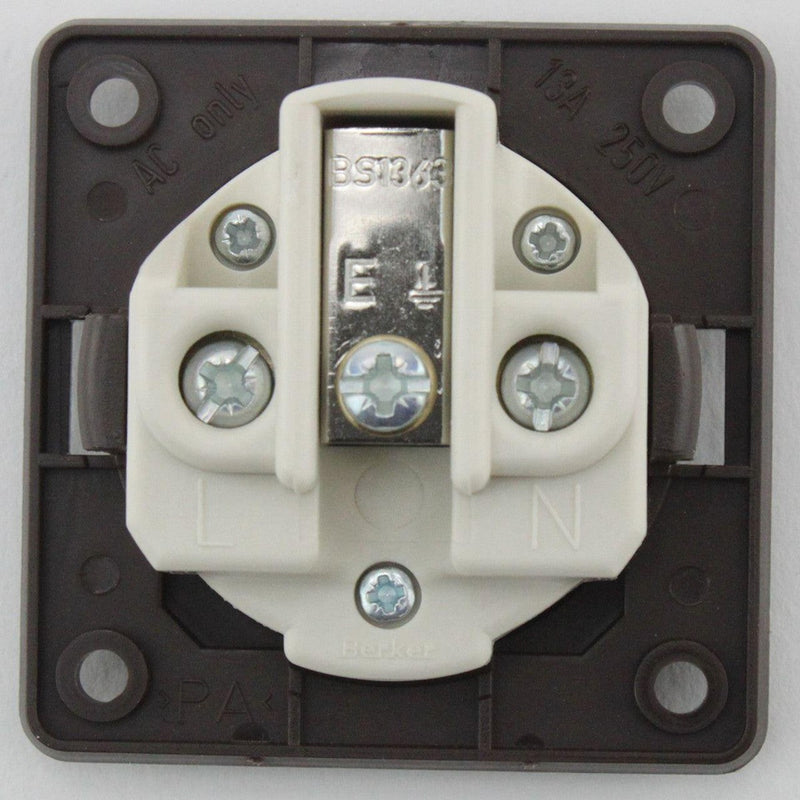 Berker 13A 250VAC 3-Pin Socket Outlet in Black Matt Finish Berker - UK Camping And Leisure