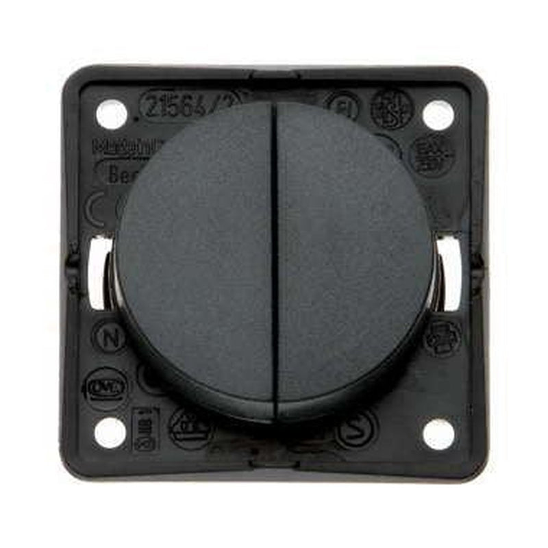 Berker Twin Double Momentary Rocker Switch Anthracite - Versatile and Stylish Interior Solution Berker - UK Camping And Leisure