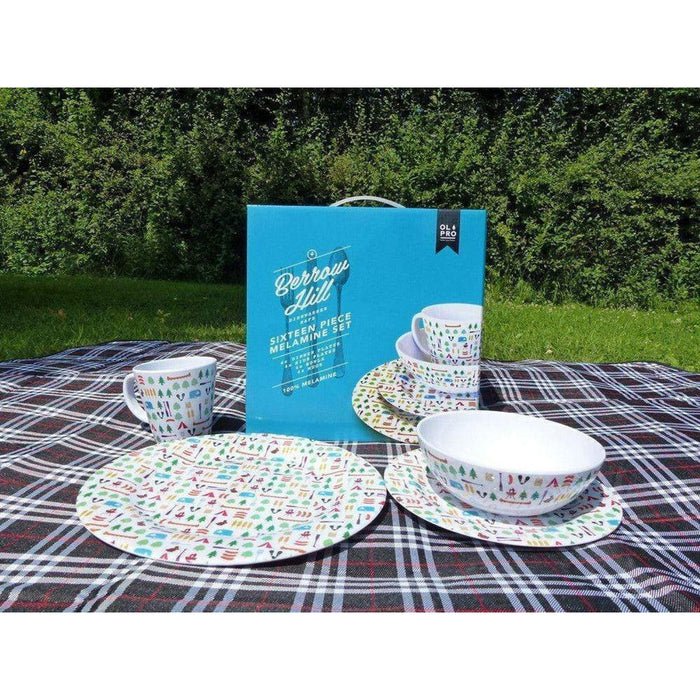 Olpro Berrow Hill Melamine Set (16 Piece) Olpro - UK Camping And Leisure