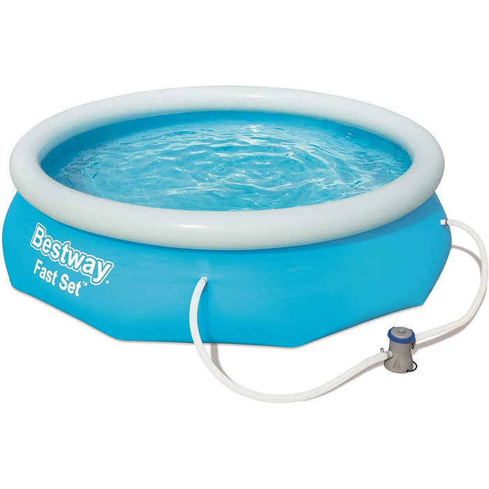 Bestway 10ft Fast Set Pool  10 Foot Kids Round Swimming Pool with Filter Pump Bestway - UK Camping And Leisure