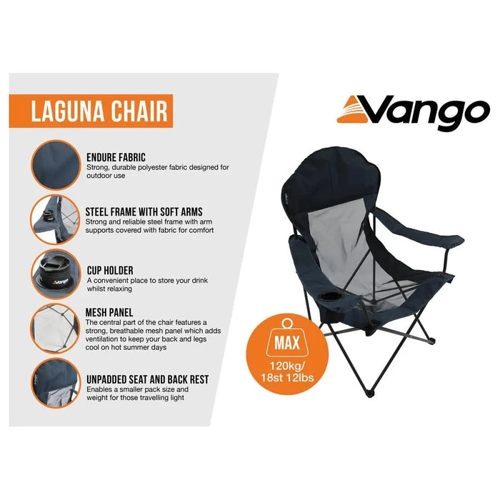 Vango Laguna Chair Std Granite Grey Chair Vango - UK Camping And Leisure