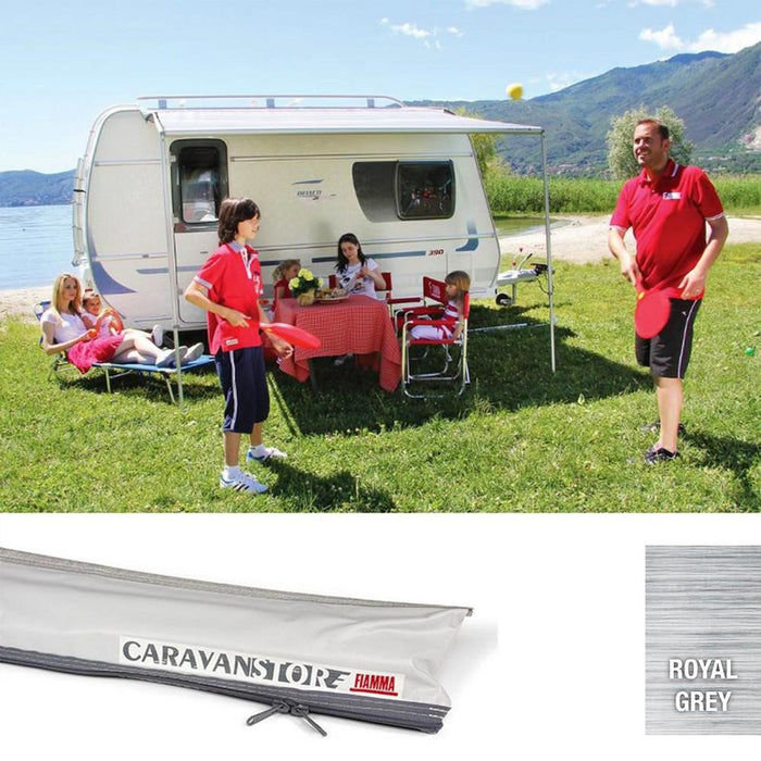 Fiamma Grey Caravanstore 280 XL Royal Grey Fabric (07740C01R) Manual Awning Rail Fiamma - UK Camping And Leisure