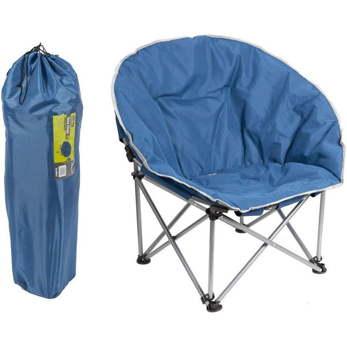 Blue Adult Bucket Camping Chair Padded High Back Folding Orca Moon Chair & Bag Summit - UK Camping And Leisure