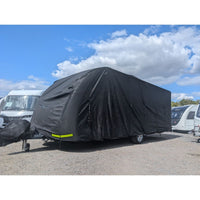 OLPRO Breathable Waterproof 4Ply Caravan Cover with Free Hitch Cover Black