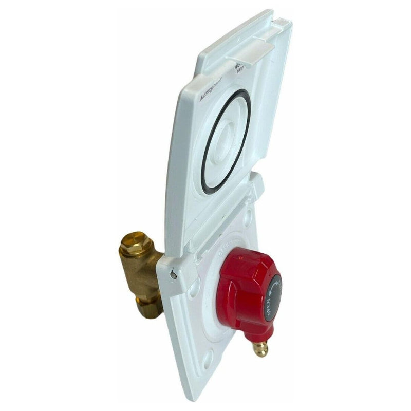Bullfinch Caravan White BBQ Gas point and Quick Release Plug in tail connector Bullfinch - UK Camping And Leisure