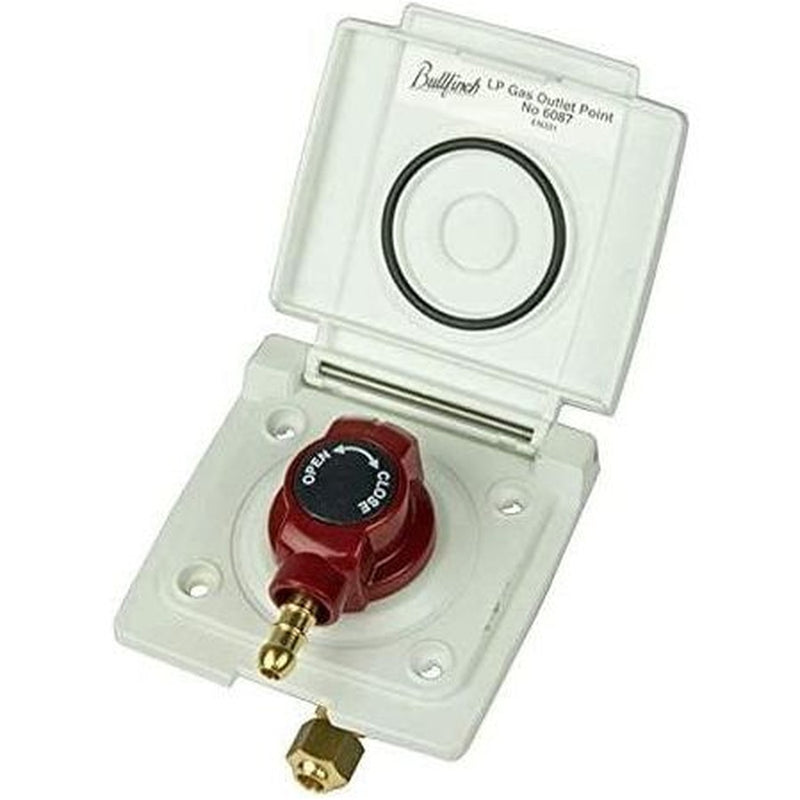 Bullfinch Caravan White BBQ Gas point and Quick Release Plug in tail connector Bullfinch - UK Camping And Leisure
