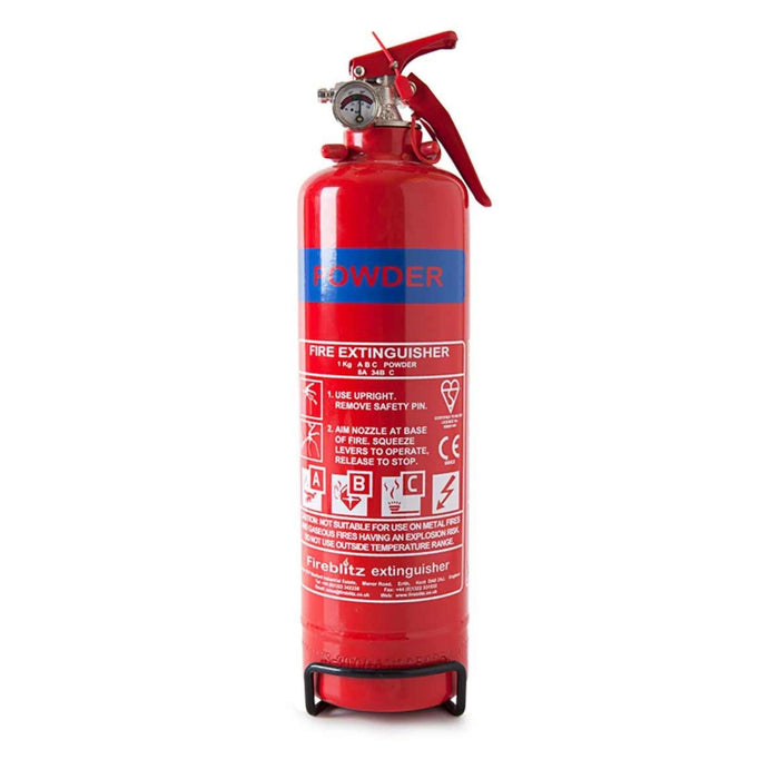FireBlitz ABC Powder Fire Extinguisher (1kg / 8A/34B) Non Marine Use FireBlitz - UK Camping And Leisure