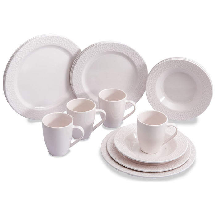16 Piece high quality dining set in whistful white K2032