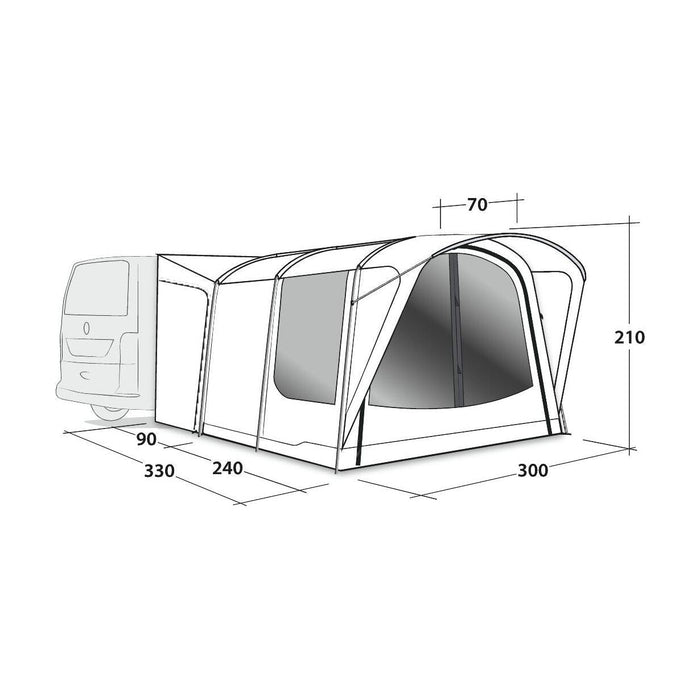 Outwell Waystone 240 Poled Driveaway Campervan Awning Outwell - UK Camping And Leisure